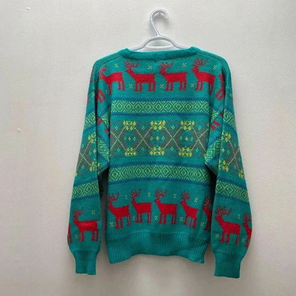 VINTAGE - Super Fun Reindeer Young Beat Holiday Sweater - Picture 6 of 6